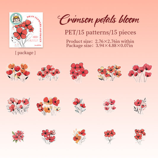 #02513 Draw Flower Series Sticker