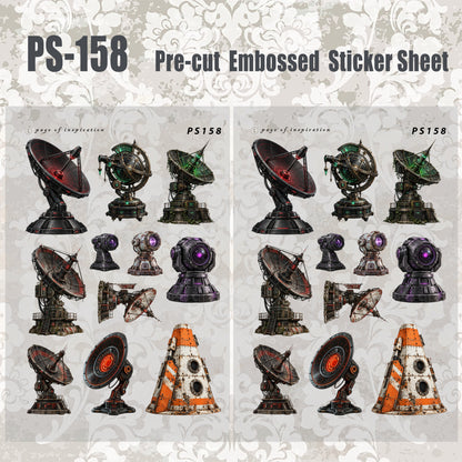 #PS-158 Pre-cut Embossed PET Sticker Sheet