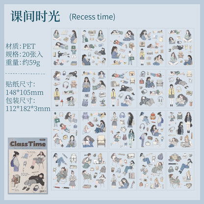 #02574 Relaxed Girl Series Sticker