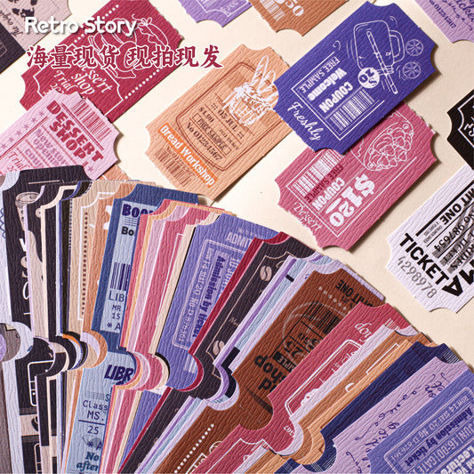 #02504 Vintage Stamp Ticket  Series Sticker
